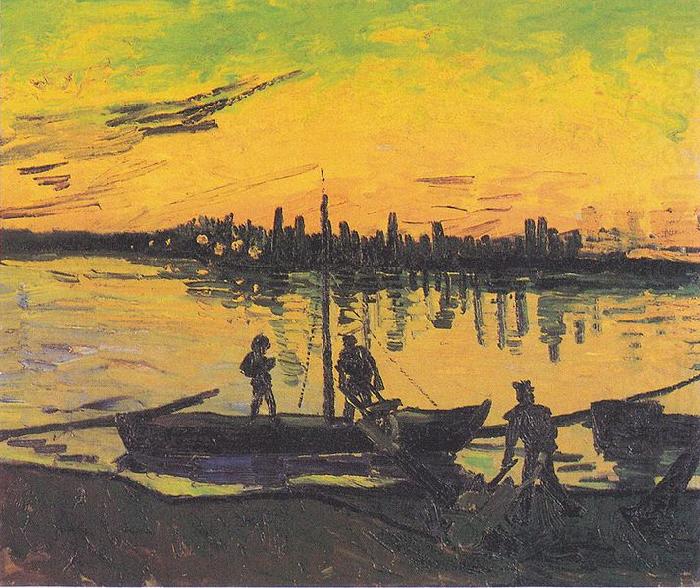 Vincent Van Gogh Dockers in Arles china oil painting image